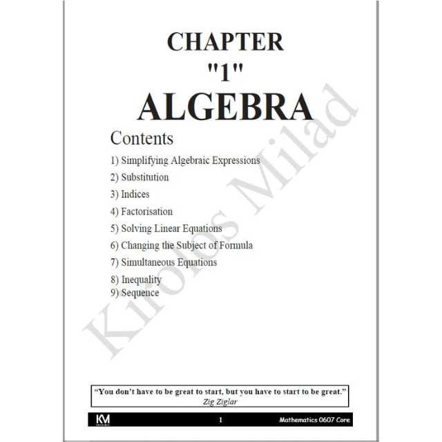 With M.S Kirolos MiladCambridge Pre-IG Math (0580/0980) Classified Paper: 1,3